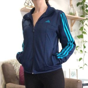 ADIDAS Spring Blue Jacket Crop Breathable Lightweight MED